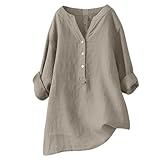 GFPGNDFHG Angebot des Tages Blitzangebot Hemdkleid Damen Befristetes Womens Clothing Kleid Grosse Grössen Heute Lange Blusen Leinen Tunika Leinenhemd Freizeit Longb