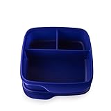 Tupperware Lunchbox Clevere Pause 1x 550ml Blau mit 3-fach Einteilung (inkl. Kiwilöffel)