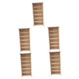 TOPBATHY 5st Mini-bücherregal Puppenhausspielzeug Puppenhauszubehör Puppenhaus Bücherregal Mini-studienbuchregal Miniatur Vertikale Möbel Mini-Dekoration Vertikales Bücherregalmodell H