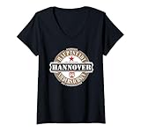 Damen Hannover Niedersachen Sturmfest Hauptstadt City Deutschland T-Shirt mit V