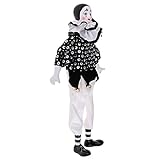 xiangwang Harlekin Pierrot Narren-Clown-Puppe aus Porzellan, 38 cm hoch