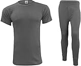 Herren Thermounterwäsche Set Base Layer - Kurzarm T-Shirt/Weste/Top und Lange Unterhosen für Männer Ultraweiche warme Unterwäsche Mann Bodywarmer Größe S-XXL, anthrazit, XL