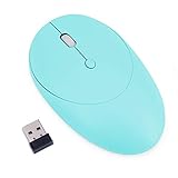 Rii Kabellos Maus, Funkmaus Leise Maus, Wireless Optische Maus für Laptop/PC/Tablet/Windows / Mac / Linux/(Cyan)