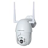 INQMEGAPRO Überwachungskamera Aussen WLAN PTZ 1080P Überwachung Kamera mit Automatisches Tracking,Zwei-Wege-Audio,Nachtsicht,IP66 wasserdichte kompatibel mit Alexa/Google Home(Weiß)