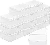 BUZIFU Kleine Aufbewahrungsbox Plastik Transparent mit Deckel zum Klappen Mini Plastik Boxen für Kleine Perlen, Pillen, Schmuck, Schrauben Sortierbox