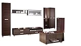 mb-moebel Moderne Wohnwänd Wohnzimmerschrank Wohnzimmer Möbel: Regele, 3 x Komode, Hängende Regal, Hängende Schrank, Kleiderschrank, Banktisch, NILS 12 Weng