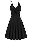 GRACE KARIN Retro Kleid Damen 50s Kleider Knielang v Ausschnitt Kleid schwarz Petticoat Kleid CL121-1 M
