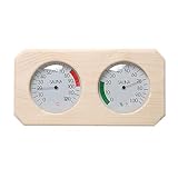 Fivtsme Sauna Thermometer Hygrometer, 2 in 1 Sauna Thermometer Hygrometer, Hochwertiges Sauna Zubehör, Sauna Universal-Thermohygrometer, Hitzebeständig, mit Thermometer + Hygrometer