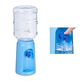 Relaxdays Wasserspender mit Tank & Zapfhahn, Tisch Trinkwasserspender Büro, 4,5 l, Kunststoff, H x D: 47,5 x 17 cm, blau, 1 Stück