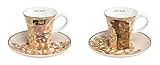 CREAFLOR HOME 2X Gustav Klimt Espressotassen Die Erwartung + Die Erfüllung Goebel Porzellan