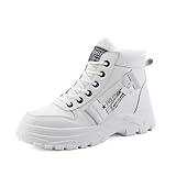 Winterstiefel Damen Gefüttert, Winterschuhe Damen Warm Gefütterte Winterstiefel Rutschfeste Stiefeletten Kurzschaft Stiefel Winter Outdoor Schneestiefel Pu Dicke Sohle Boots Schuhe Mode Trekking