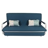 Mendler Schlafsofa HWC-M83, Schlafcouch Couch Sofa, Schlaffunktion Bettkasten Liegefläche, 190x185cm - Stoff/Textil dunkelblau