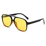 Long Keeper Nachtfahrbrille, Sonnenbrille Herren Damen Polarisiert Pilotenbrille Fahrrad Gelb Nachtsichtbrille Autofahren UV400 für Angeln Fahren (Schwarzer Leopard)