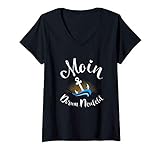 Damen Moin Dorum-Neufeld mit Anker Urlaub Wurster Nordseeküste T-Shirt mit V-Ausschnitt