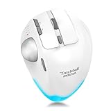 zelotes Kabellose Trackball Maus,Bluetooth Maus,4800DPI,8 Tasten,Daumenbedienung,Wiederaufladbar, Ergonomische Maus,Maus Kabellos Funkmaus für Laptop,PC,Tab