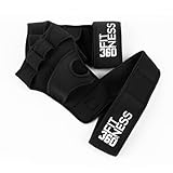 360GRAD Fitness - Fitness Handschuhe mit Handgelekbandagen Gym Handschuhe offen Trainingshandschuhe rutschfest für Damen und Herren (L)
