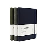 Leather Notebook - Premium A5 Vegan Leather Journal, Thick 120gsm Cream Paper, 198 Pages, Perfect for personal diaries, school work, bullet journaling, sketches, business notebooks(Plain, Blue)