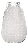 Ehrenkind® Babyschlafsack Rund | Bio-Baumwolle | Ganzjahres Schlafsack Baby Gr. 62/68 Farbe Grau mit weißen Punkten