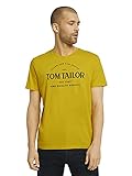 TOM TAILOR Herren 1026058 Logo-Print T-Shirt aus Bio-Baumwolle, 11853-Californian Yellow, XXL