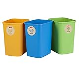 CURVER Eco Friendly 3er-Set Mülltrennungssystem Mülleimer Mülltrennung Papier Glas und Kunststoff Recycling-Eimer aus Kunstoff (3x10L)