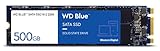 WD Blue SATA SSD M.2 2280 500 GB (interne SSD, hohe Zuverlässigkeit, Lesevorgänge bis zu 560 MB/s, Schreibvorgänge bis zu 530 MB/s, stoßsicher und WD F.I.T. Lab-zertifiziert)