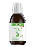 NORSAN Online Premium Omega 3 Vegan hochdosiert - 2000mg Omega 3 Tagesdosierung - 100% veganes Omega 3 Öl aus nachhaltiger Kultivierung - reich an EPA & DHA - 800 IE Vitamin D3 - kein Aufstoßen