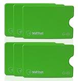 WallTrust RFID NFC Kartenhülle - Schutzhülle für Kreditkarten aus Plastik - TÜV geprüft - 6er Set - Grün