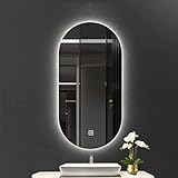 Badezimmerspiegel Rahmenloser ovaler Spiegel, Badezimmer-Wandspiegel, Make-up-Spiegel, Badezimmer, dekorativer Wandspiegel, ovaler beleuchteter Badezimmer-Kosmetikspiegel, beschlagfreier LED