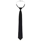 DESERMO Verstellbare Security Krawatte schwarz mit Gummizug | Sicherheitskrawatte mit vorgebundenen Knoten I Schlips für Sicherheit, Service & Gastronomie