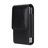 Dual Phone Holster Pouch Case 2 Cell Phone Belt Holder for Motorola Moto G Play 2024 2023 G Power 5G G Stylus 5G iPhone 16 Pro Max Samsung Galaxy S24 FE S23 Ultra A05 A35 A55 A14 A03s OnePlus (Black)