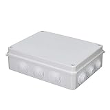 Toolzia Elektrische Gehäuse Box, Elektrische Gehäuse Box Wasserdichte Kunststoff Abzweigdose mit Deckel Schutzkoffer 25,5 x 20 x 8 cm (Weiß)