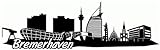 Samunshi® Bremerhaven Skyline Aufkleber Sticker Autoaufkleber City Gedruckt - 15x4,5cm schwarz