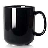 700ml groß Tasse, Smilatte M016 einfache Keramik Porzellan Boss Kaffeetasse Becher mit Griff für Papa Männer, Schwarz