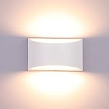 Glighone Dimmbar Wandlampe LED, 10W Weiß Aluminum Modern LED Wandleuchte Innen Licht Up Down Wandlicht für Badezimmer, Wohnzimmer, Schlafzimmer, Flur,Treppe -Warmweiß 3000K
