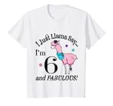 Kinder Geburtstagsparty mit Lama-Druck, 6 Jahre T-Shirt