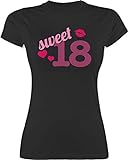 18. Geburtstag - Sweet Eighteen - M - Schwarz - t-Shirt 18. Geburtstag mädchen - L191 - Tailliertes Tshirt für Damen und Frauen T-Shirt