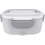 Xbsduih Elektrischer BrotdosenwäRmer, Beheizbare Brotdose, Auslaufsicher, Tragbarer SpeisenwäRmer für Haus und Auto, 220 V/12 V, EU-Steck