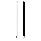 MEKO Eingabestift Disc Touch Pen, 2 in 1 Stylus Pen universal Touchstift 100% kompatibel mit Allen Tablets Touchscreen iPhone iPad Samsung Surface Huawei usw, magnetische Kappe, Weiß+Schwarz