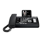 Gigaset DL500A - schnurgebundenes Telefon mit Anrufbeantworter - Büro und Haustelefon mit großem 3,5' Farbdisplay & brillantem Klang - Link2Mobile, erweiterbar mit bis zu 6 DECT-Mobilteilen, schwarz