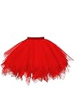MuseverBrand 50er Vintage Ballet Blase Firt Tulle Petticoat Puffy Tutu Red Small/Medium