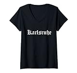 Damen Karlsruher Heimat Stadt Karlsruhe T-Shirt mit V-Ausschnitt