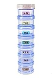 GuXianW Pillendose – 7-Tage-Pillen-Organizer Reisemedizin-Etui – Wöchentlicher Pillen-Aufbewahrungsbehälter für Vitamin-Fischöl-Aspirin-Ergänzungen,Schwarz,Blau,Luxurious