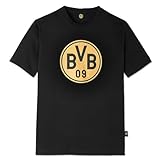BVB Gold Edition: Exklusives Schwarzes T-Shirt mit Luxuriösem Gold-Logo Gr. L - Made in Europe