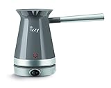 izzy Elektrische Kaffeekocher Kaimaki, türkischer-griechischer Kaffeekanne 250ml elektrischer Wasserkocher für Mocca & Tee , 650W (grau/silber)