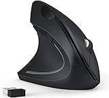 seenda Ergonomische Maus für Linkshänder, 2,4G Wireless Ergonomische Vertikale Maus für PC, Laptop, Desktop, DPI 800-1200-1600, Reichweite bis zu 10m, Schwarz
