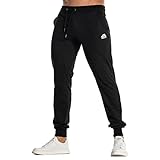 AIMPACT Mens Tapered Jogger Sweatpants Cotton Fitted Running Workout Athletic Joggers with Pockets(Black L)