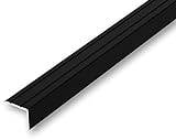 Treppenwinkel 20 x 25 x 1000 mm schwarz selbstklebend Treppen-Kantenprofil Stufen-Profil Alu-Winkel-Profil Kantenschutzprofil glatt Stufenprofil (1000 mm selbstklebend, schwarz)