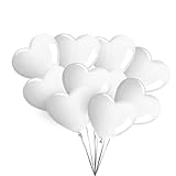 Twist4 Herzluftballons ca. Ø 26cm, 100% Naturlatex Premium Luftballons in Herzform in rot, rosa, weiß -heliumgeeignet Hochzeit Liebe Valentinstag Deko- Top Qualität - twist4® (25, weiß)