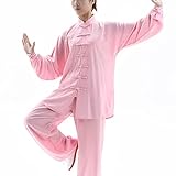 BDBDPPAC Kung Fu Herren Tai Chi Anzug Farbige Zierleiste Kampfkunst Qigong Wing Chun Shaolin Lange Ärmel Training Kleidung Baumwolle Plus Seide Mantel Casual Look,005,XL