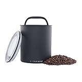 Airscape Kaffee-Aufbewahrungsdose (1,1 kg trockene Bohnen) – großer Behälter in Kilogröße, patentierter luftdichter Deckel drückt Luft heraus, um die Frische von Lebensmitteln zu bewahren (schwarz)